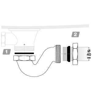 Siphon de baignoire ilot