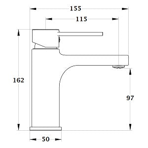 Dimensions robinet lavabo ANCUZ by eurosanit