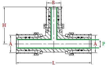 Dimensions raccord multicouche té réduit