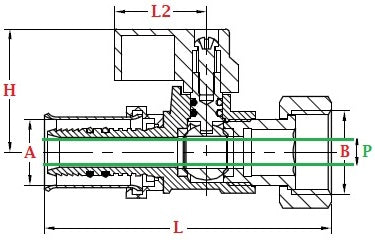 Dimensions vanne multicouche a sertir