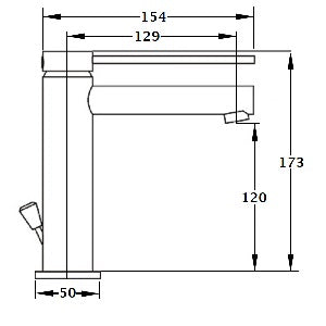 Dimension robinet lavabo MENDOZA