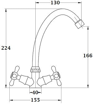 Mélangeur lavabo FEDLEEN dimensions