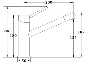 Robinet de cuisine LERIDANE dimensions