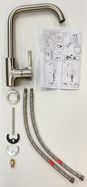 Contenu boite mitigeur évier COLORADO inox brossé