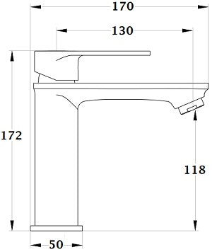 Dimensions mitigeur lavabo NYTIA