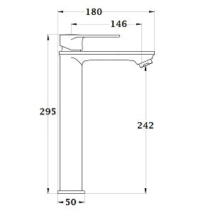 Robinet noir pour vasque NYTIA dimensions