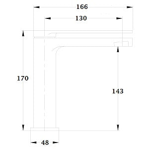 Dimensions mitigeur lavabo PLATA