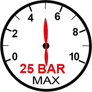 Pression max 25 bars