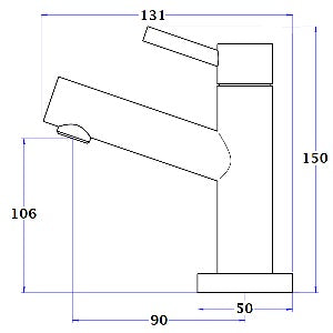 Dimensions robinet lave mains CYLINDER