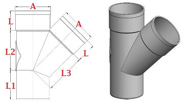 Dimensions culotte pvc 45 male femelle