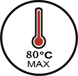 Température maximum 80 degrés celcius