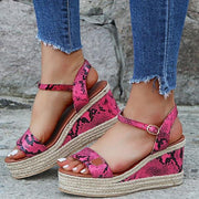 Wedge High-Heeled With Buckle Sandals