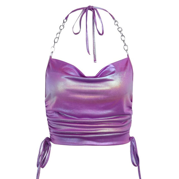 Crop Top Women Summer Cami Sexy Purple Top – Zefinka Fashion