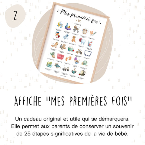 Idée cadeau naissance - affiche des dates importantes de bébé