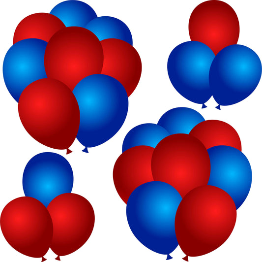 red white and blue balloon images clipart