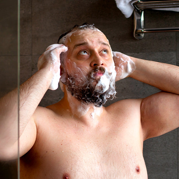 A man taking a shower