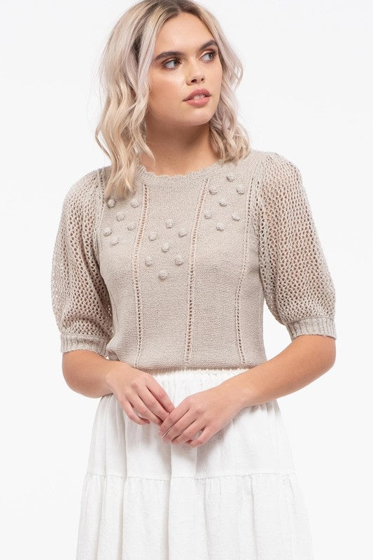 Puff Sleeve Lace Top – The Sweater Closet