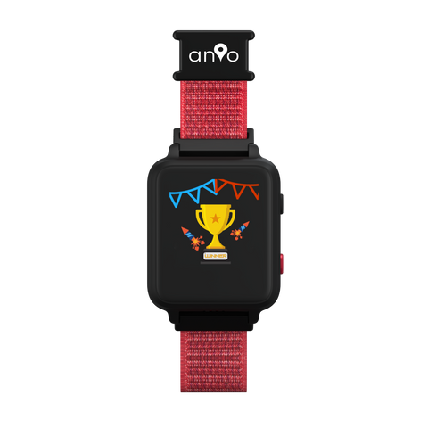 Bei Erreichen des Schritteziels gibt die Anio 5 Kinder Smartwatch eine Belohnung in Form eines Pokals