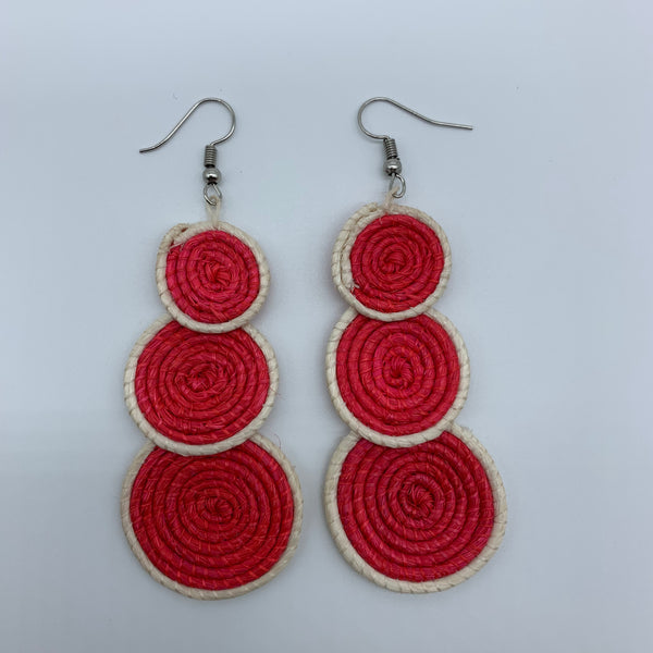 Sisal Earrings- 3C Red Variation - Lillon Boutique