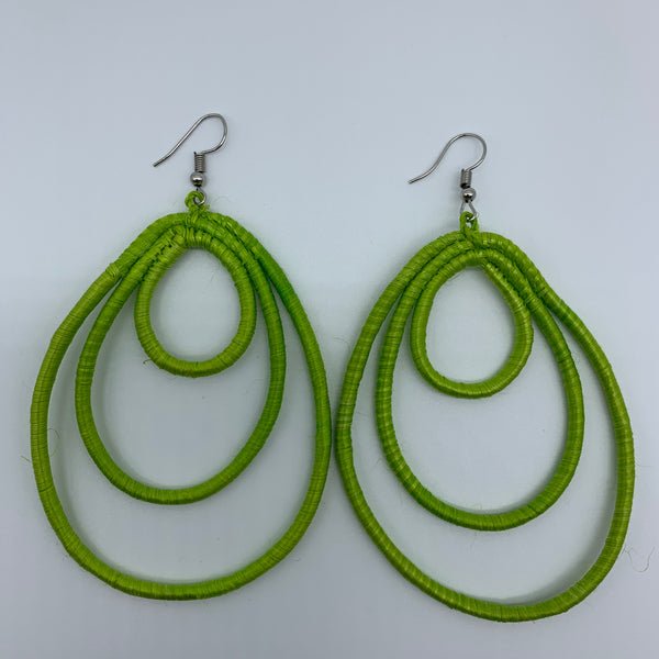 Sisal Earrings- NC L Green Variation - Lillon Boutique