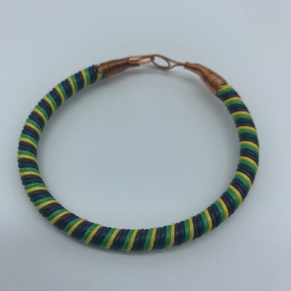 Thread W/Metal Wire Bracelet-Green Variation 2 - Lillon Boutique