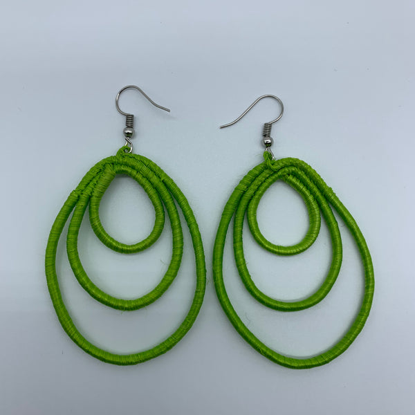 Sisal Earrings- NC Green Variation 2 - Lillon Boutique