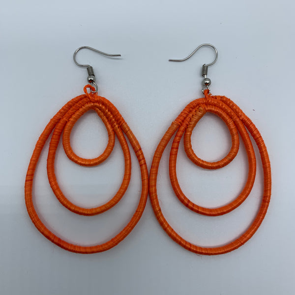 Sisal Earrings- NC Orange Variation 2 - Lillon Boutique