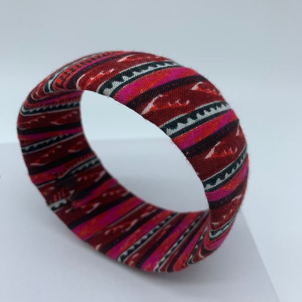 African Prints Bangle-Jumbo Red Variation 3 - Lillon Boutique