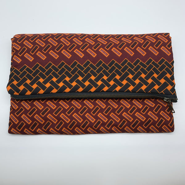 African Print Clutch- L Red Variation Variation - Lillon Boutique