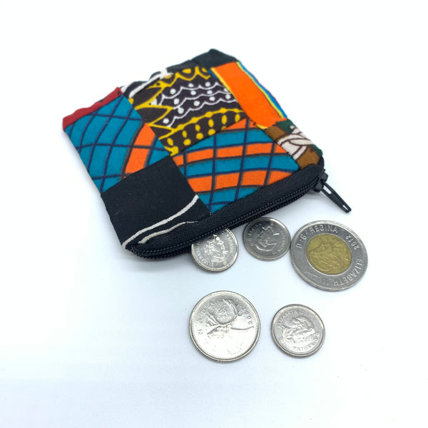 African Print Coin Purse- Zoba Zoba Multi Colour - Lillon Boutique