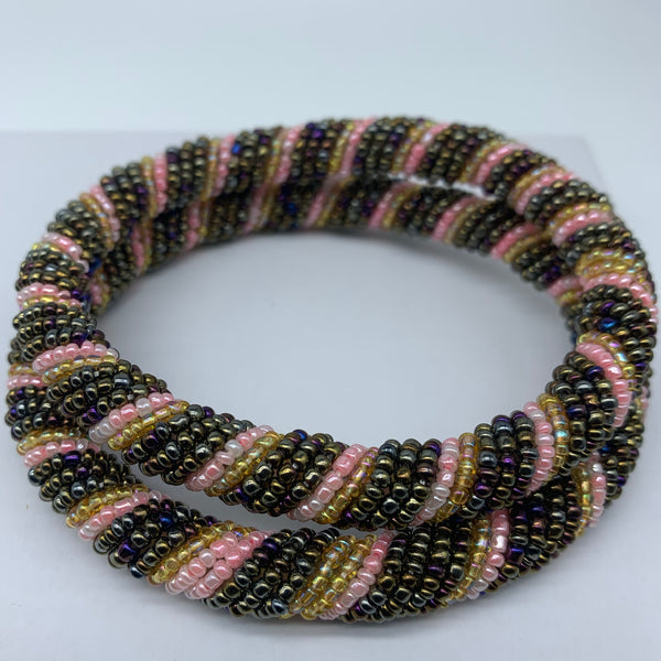 Beaded Bangle-Metallic Pink Variation - Lillon Boutique