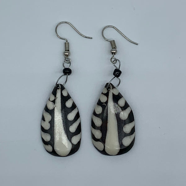 Cow Bone Earrings-Black and White 9 - Lillon Boutique