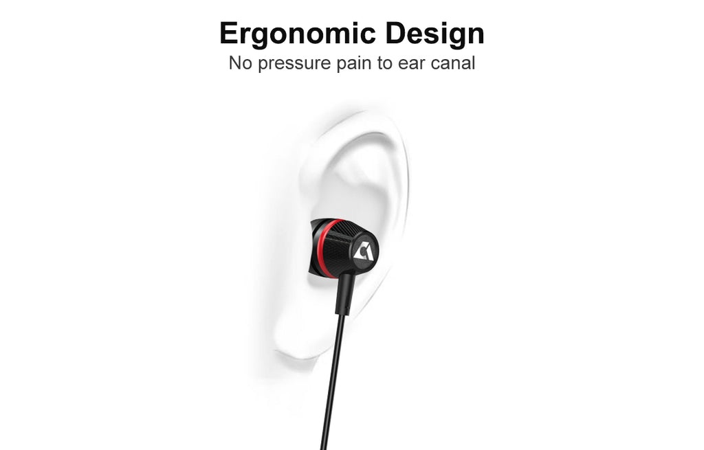 Ankbit E100pro Wired Earbuds with Mic  Ergonomic Design- 1mii.shop