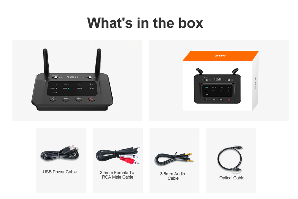 1Mii Long Range Bluetooth 5.0 émetteur récepteur