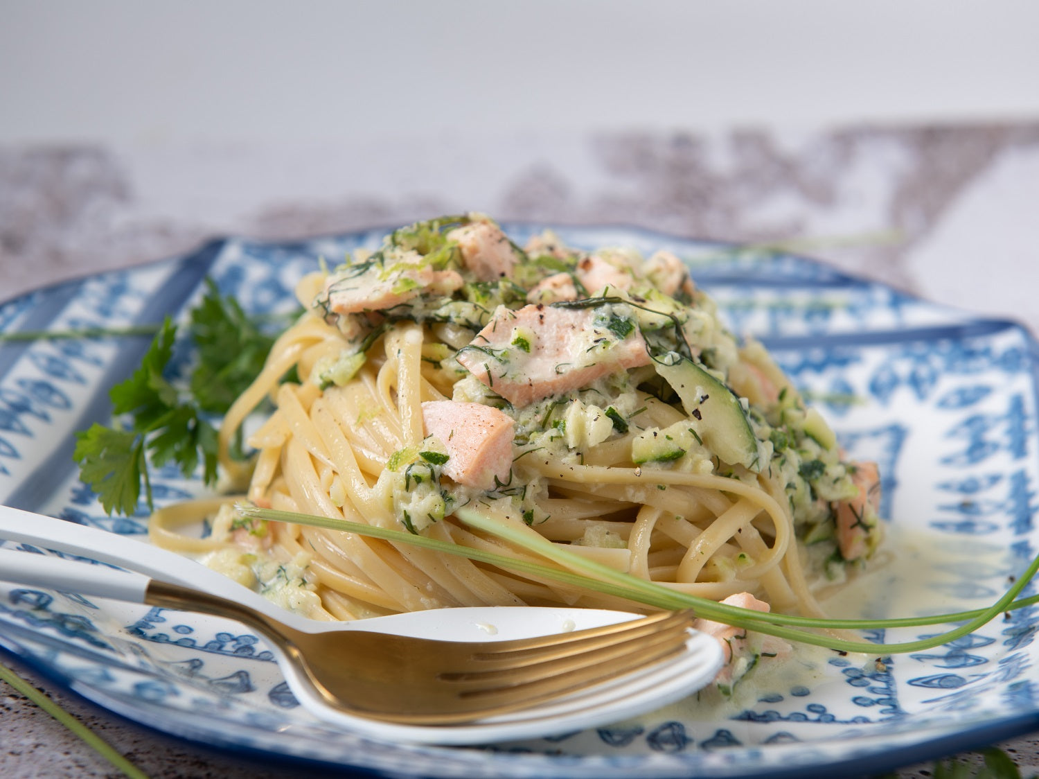 Spaghetti with Creamy Salmon Sauce