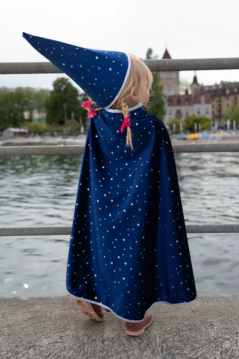 Blue Sparkle Wizard Cape and Hat - Size 4-6