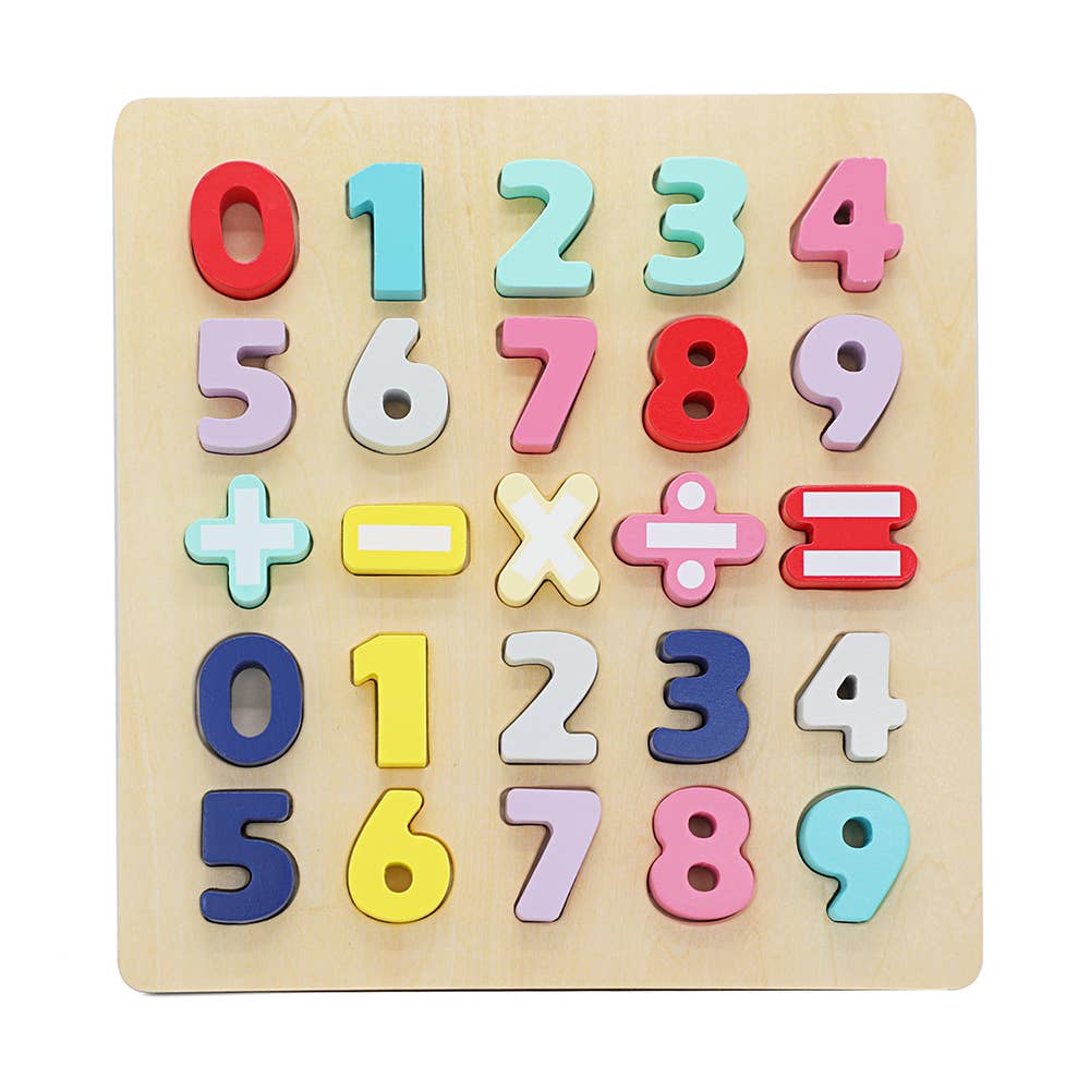 Wooden Chunky Number Math Puzzle