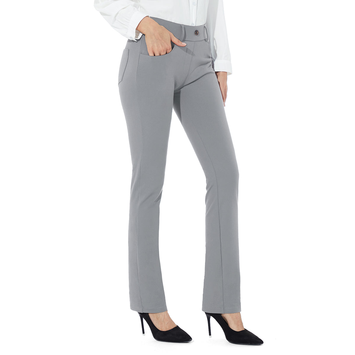 M MOTEEPI Yoga Dress Pants for Women 31''/29''/33'' High Waisted Pull on  Work Pants Business Slacks