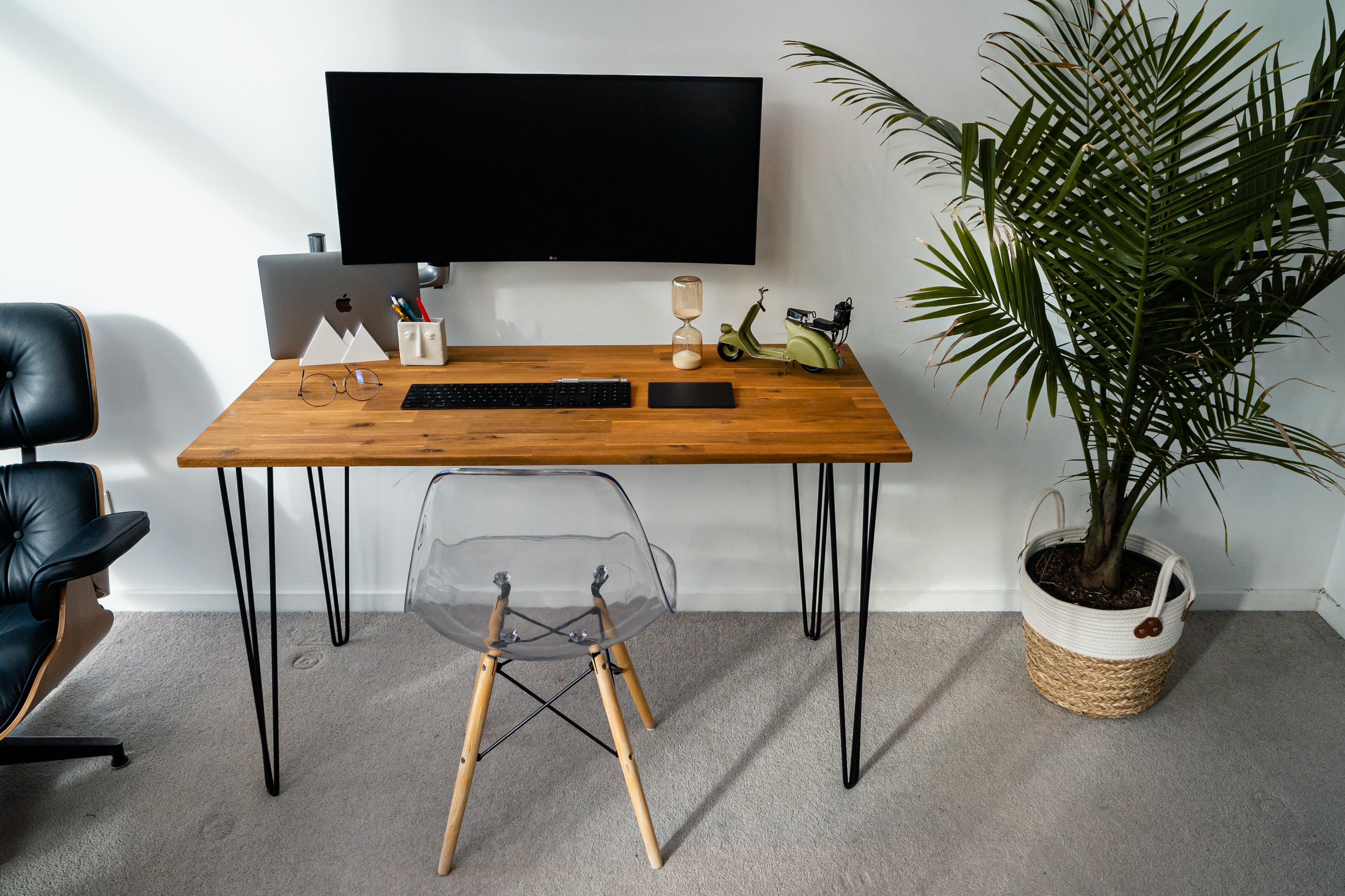 wood industrial desk