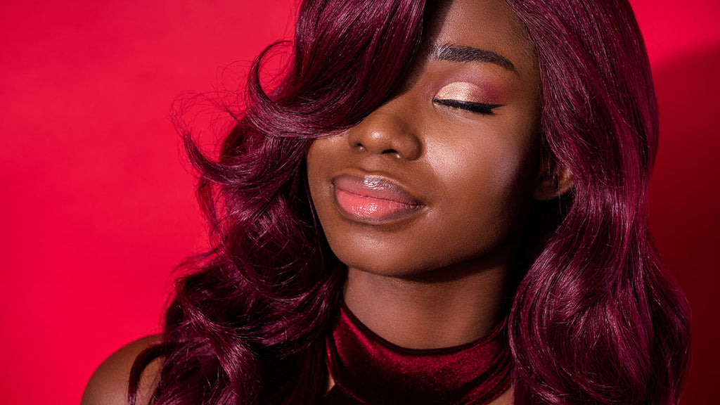 Black woman with red hair