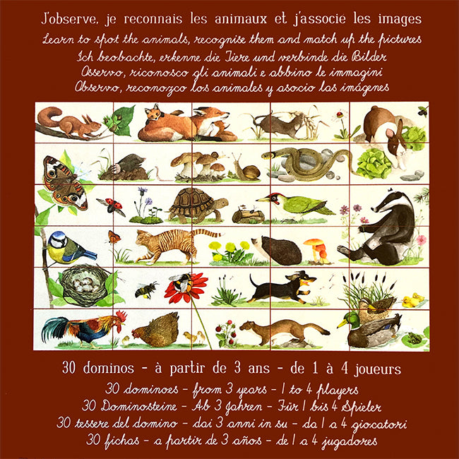 Moulin Roty - Le Jardinier - Animal Domino Puzzle – littleyoyo.ca
