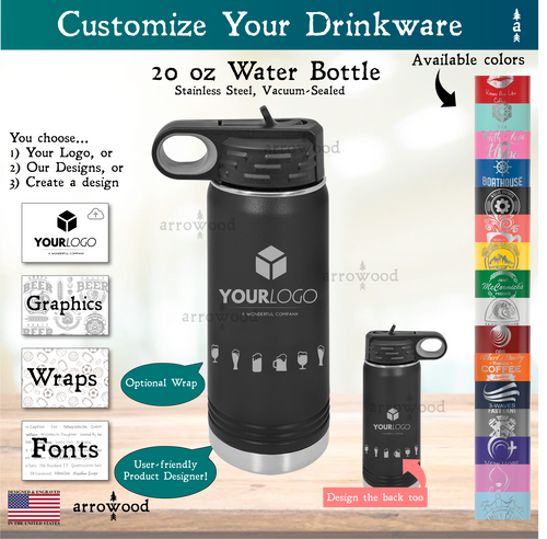 Personalized 40 Oz Stainless Steel Polar Camel Water Bottle 