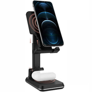 Dual 10W Wireless Charger, 2-Coils Stand Foldable Fast