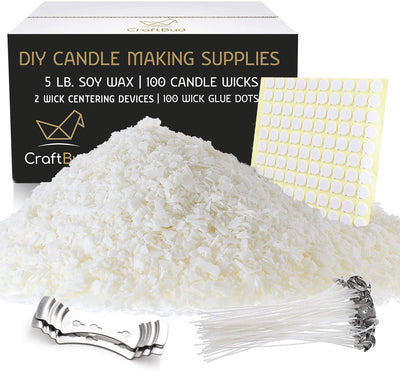  CraftBud Natural Soy Candle Making Kit for Adults, DIY Candle  Making Kit for Kids with Dried Flowers for Candle Making, 50 Piece Make  Your Own Candle Kit – 2 Lbs. Soy