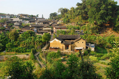 View of old Yiwu village from across the valley