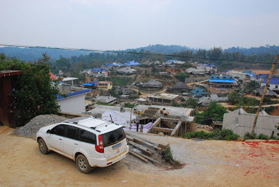 Lao Ban Zhang ground zero - blue roofs indicate new wealth