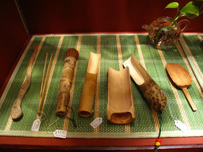 Lock Cha's selection of bamboo tea accessories