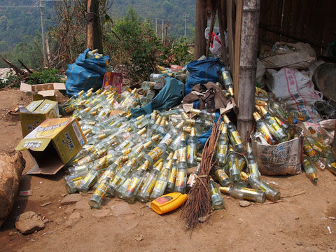 Someone likes their drinkies! At least they're into recycling though!