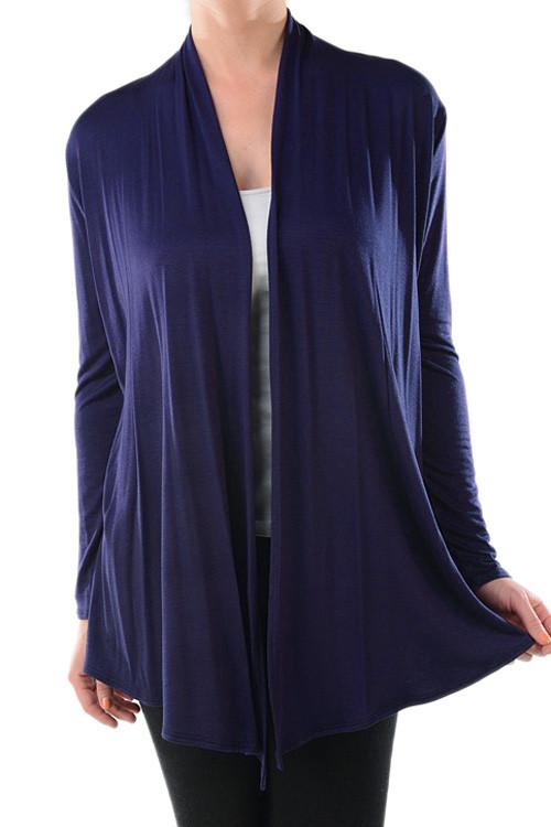 Rayon Span Open Long Sleeve Cardigan (Multiple Colors Available ...