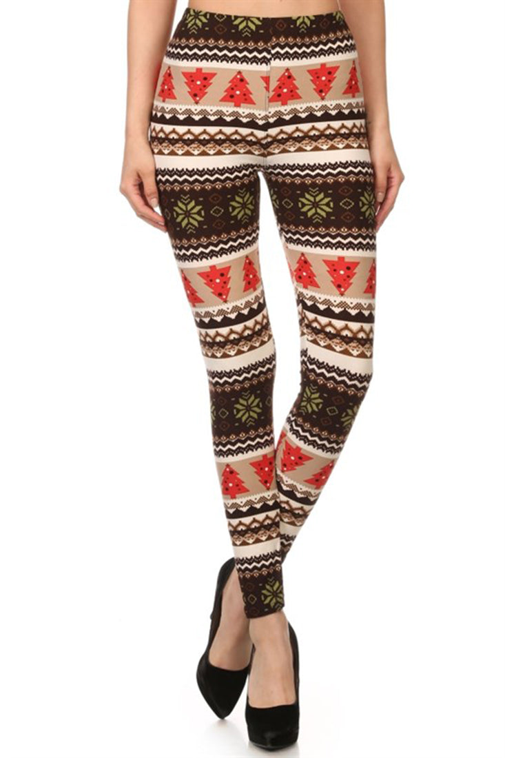 Chestnut Christmas Design Leggings – Niobe Clothing